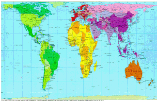 Correct Scale Map Of The World Cvln Rp